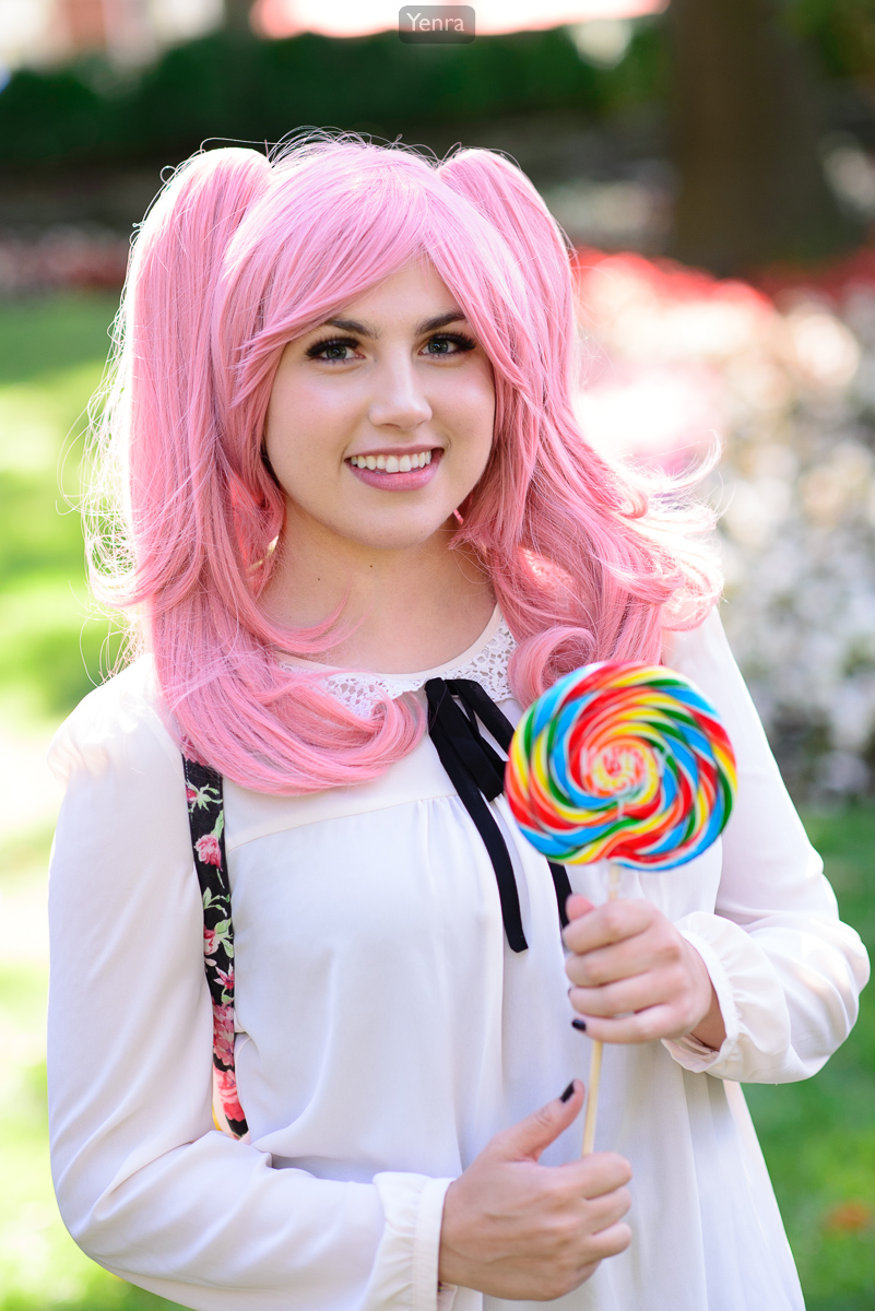 Holding lollipop