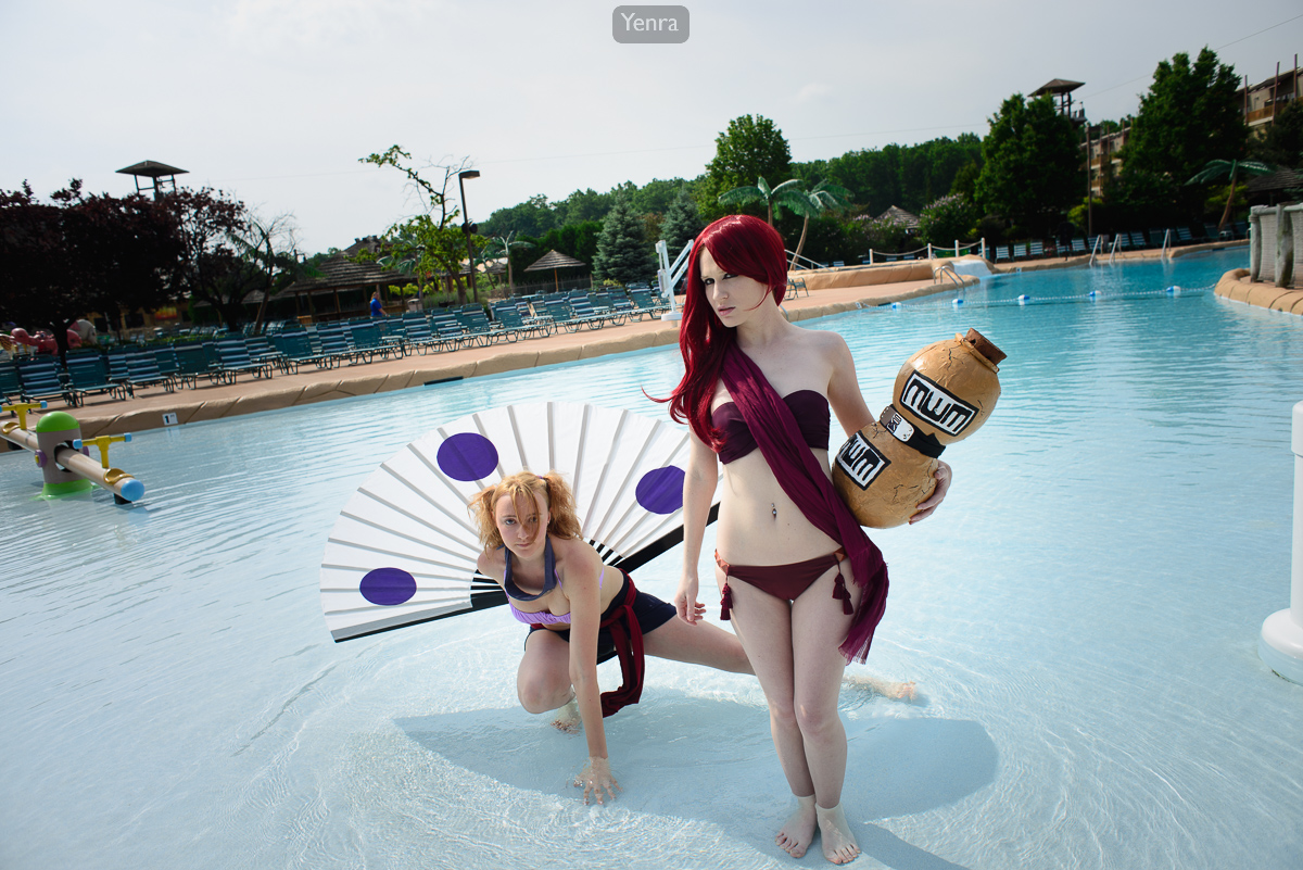 Gaara (Genderbent) and Temari, Swimsuit, Naruto
