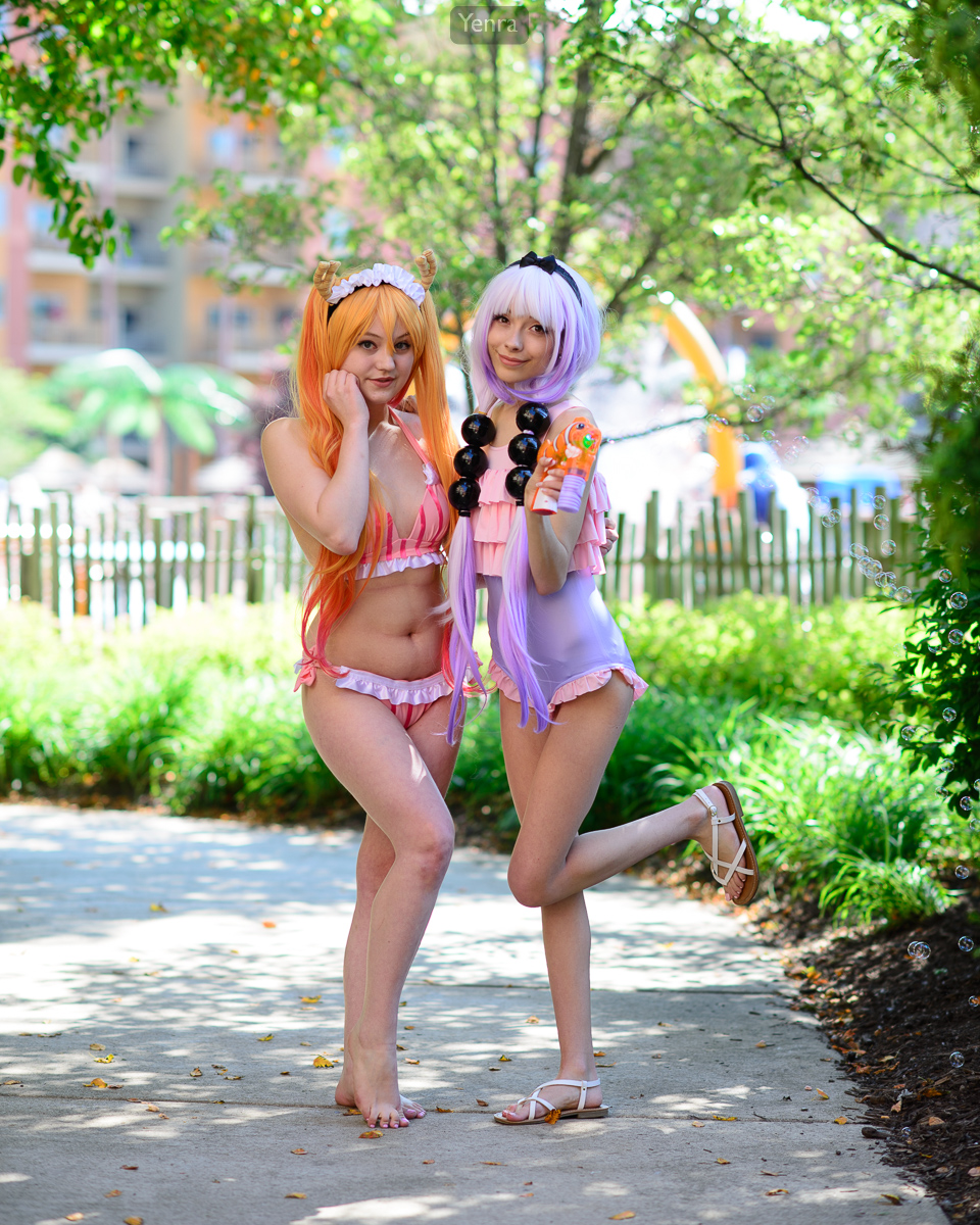 Swimsuit Tohru and Kanna Kamui from Miss Kobayashi's Dragon Maid