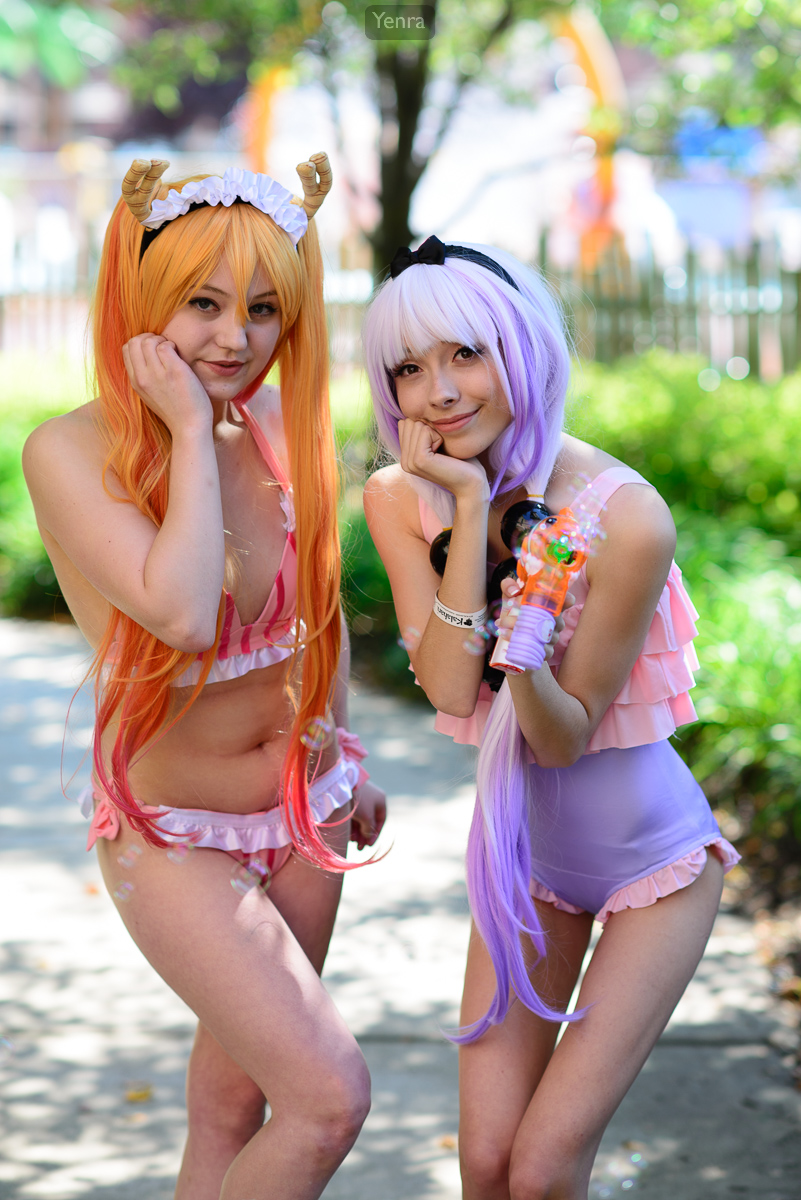 Swimsuit Tohru and Kanna Kamui from Miss Kobayashi's Dragon Maid