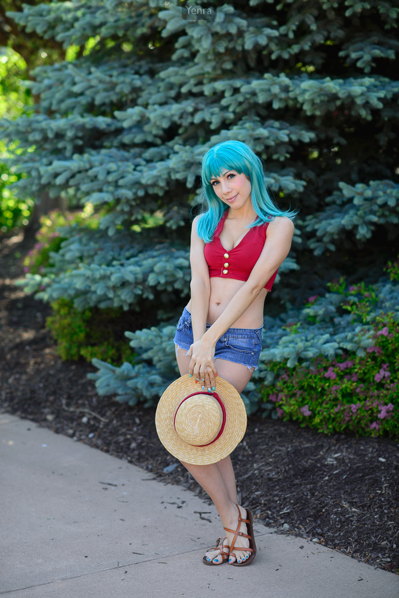 Luffy Bulma from a One Piece and Dragon Ball collaboration