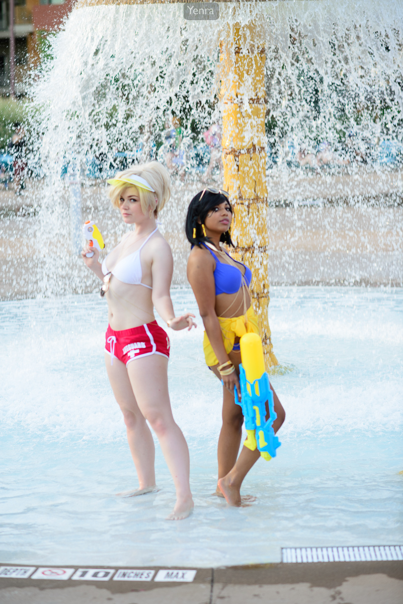 Swimsuit Mercy and Pharah from Overwatch