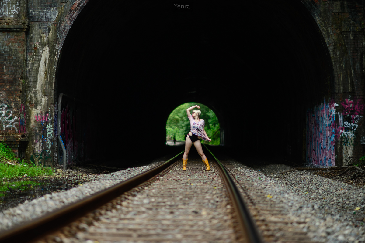 Posing in the tunnel