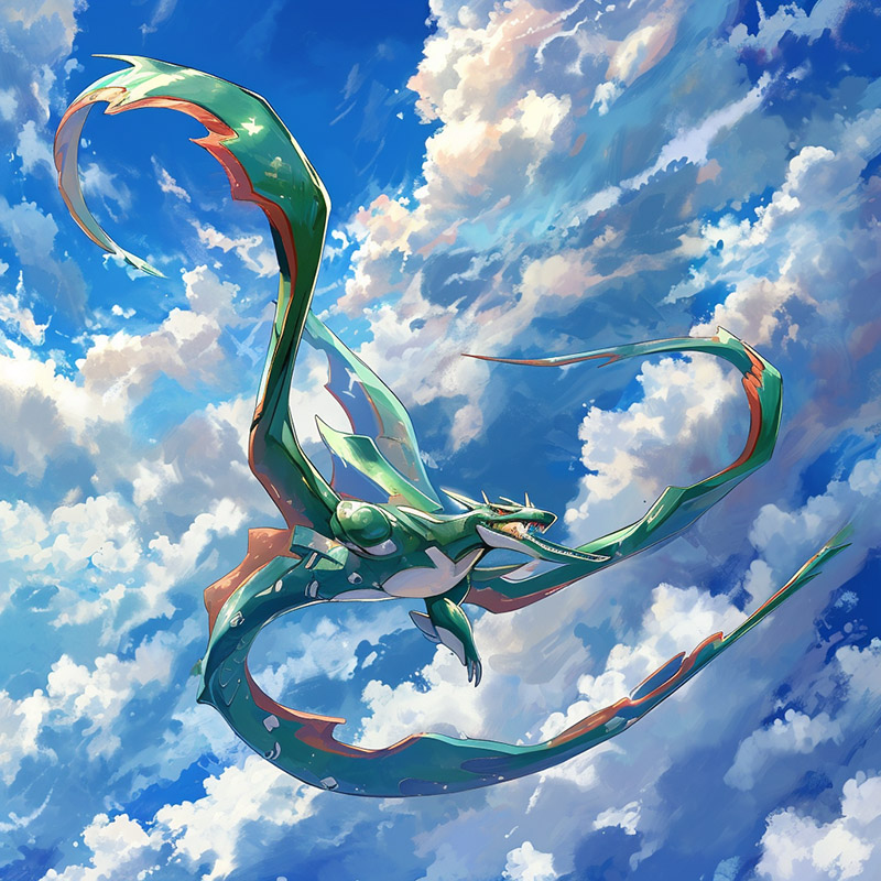 Rayquaza Soaring in the Sky