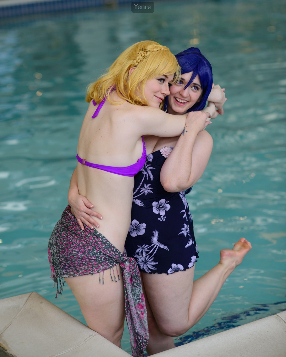 Mari and Kanan by the Pool, Love Live Sunshine