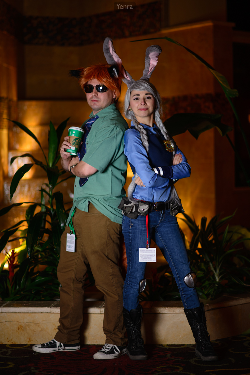Nick Wilde and Judy Hopps from Zootopia