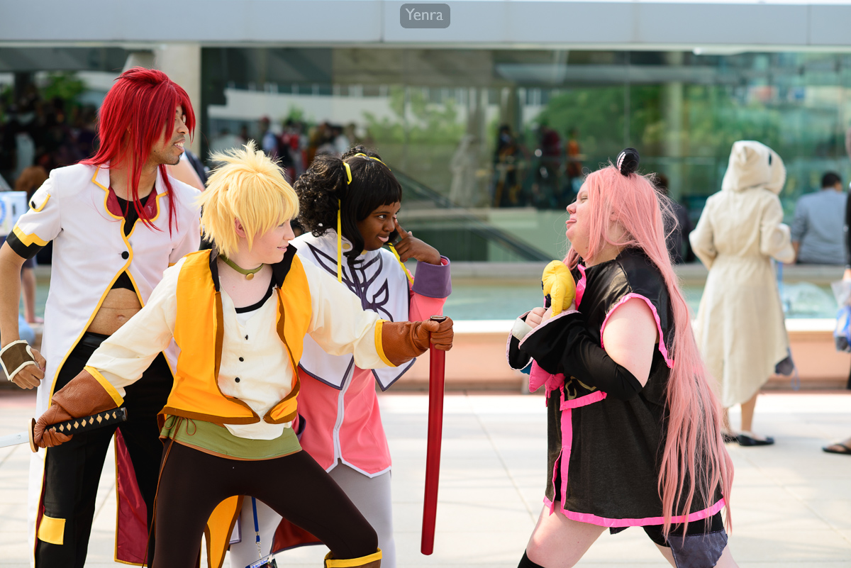 Luke fon Fabre, Guy Cecil, Anise Tatlin, and Arietta the Wild from Tales of the Abyss