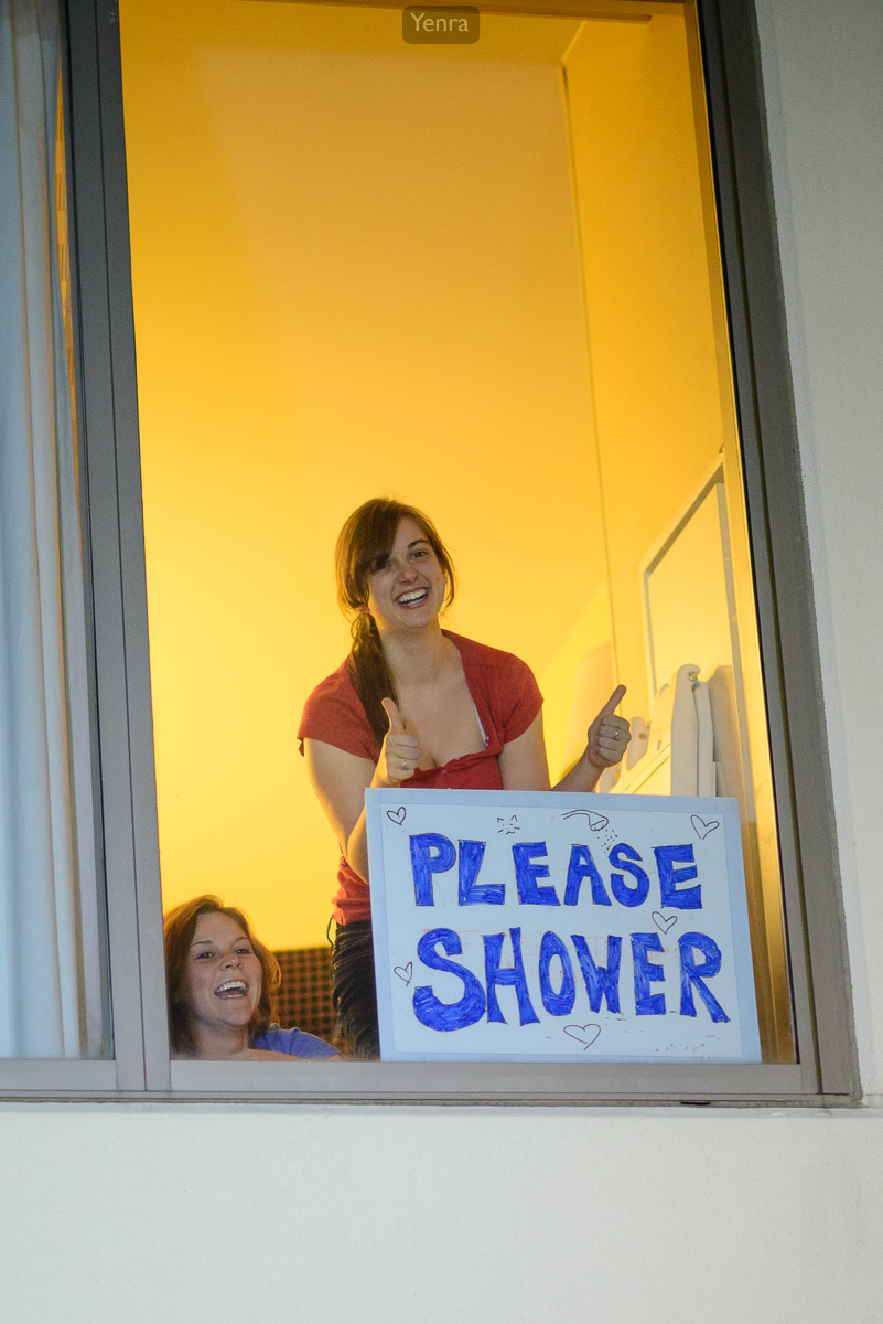 Please Shower sign at AMA