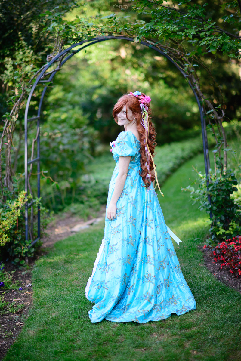 Giselle from Enchanted looking back