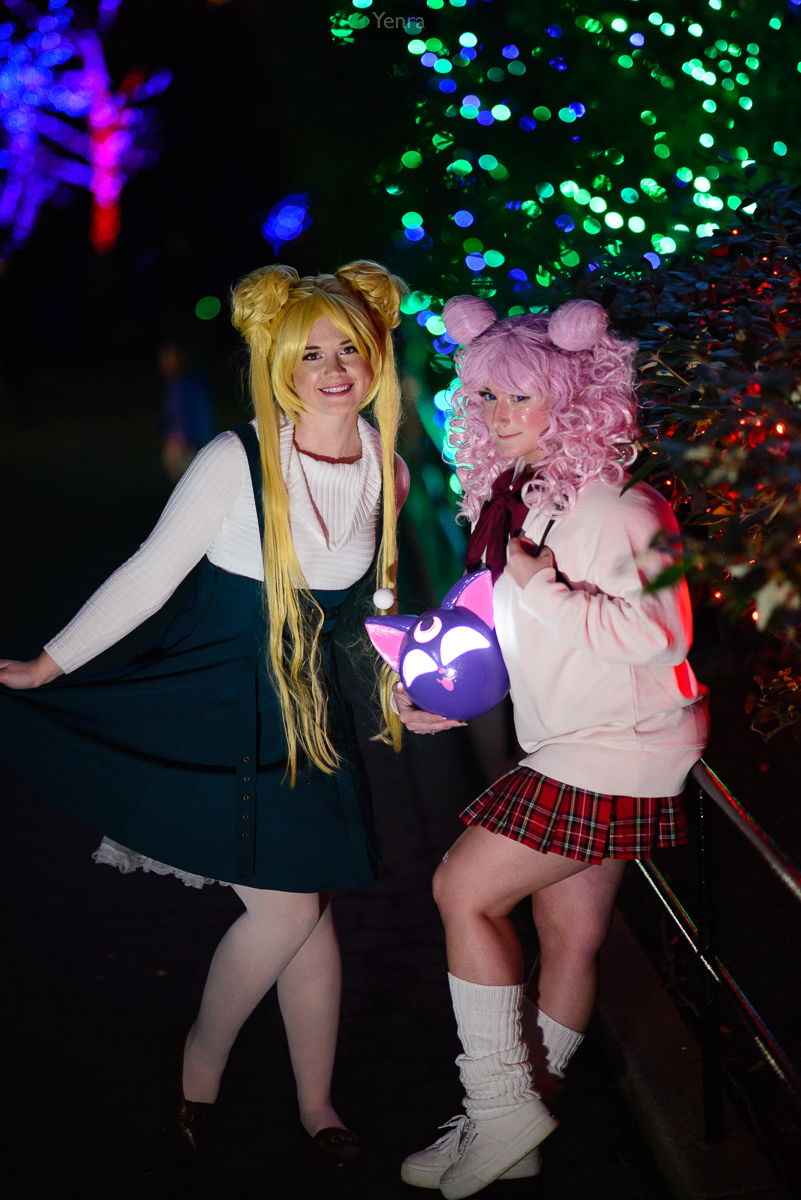 Sailor and Chibi Moon at Zoo Lights