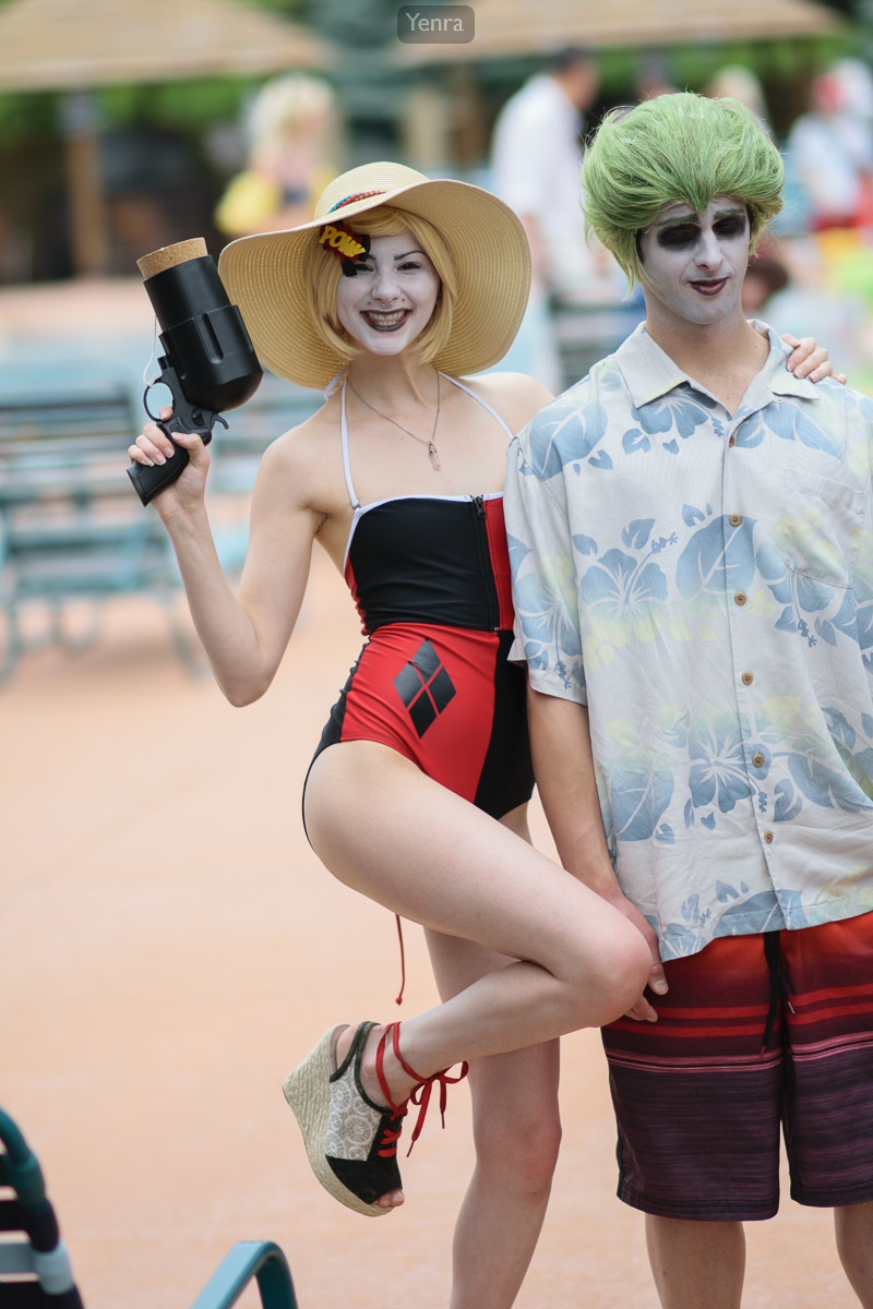 Harley Quinn and Joker, Swimsuit, Batman