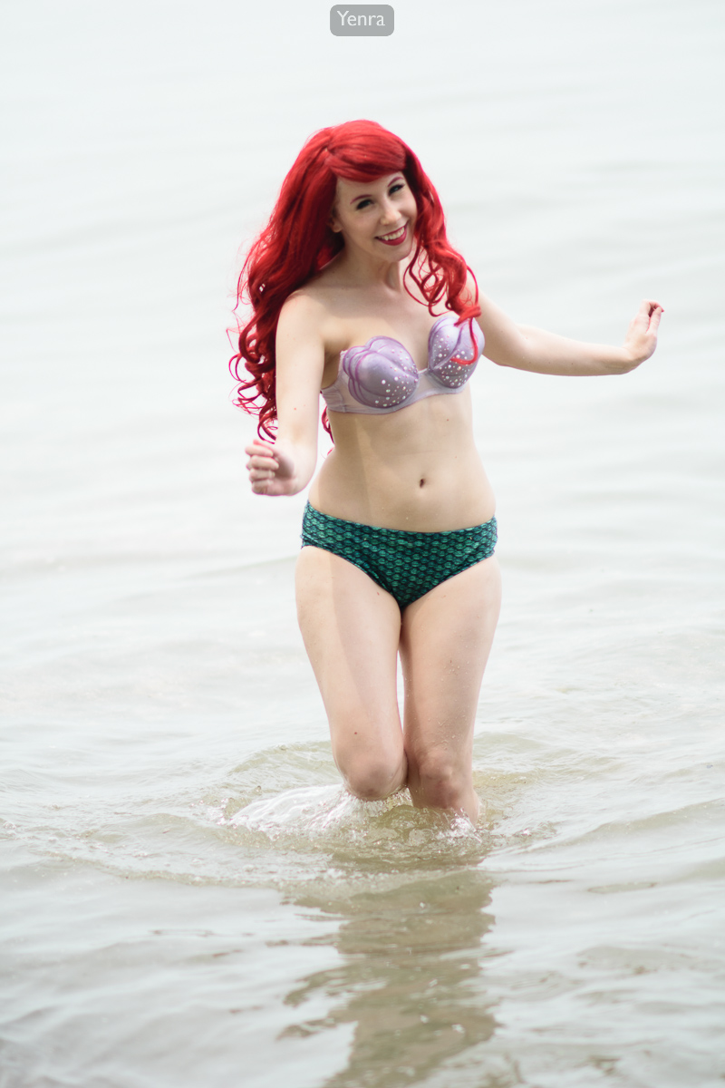Ariel playing in water