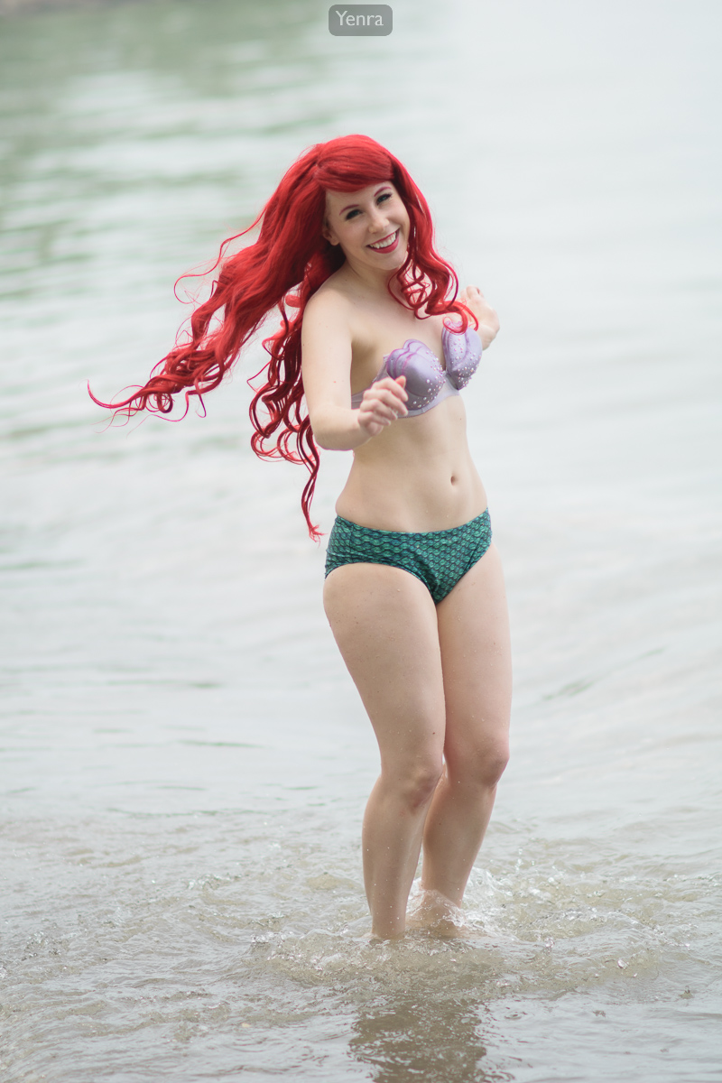 Ariel playing in water