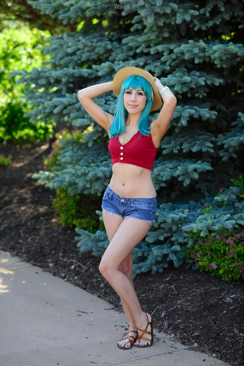 Luffy Bulma from a One Piece and Dragon Ball collaboration