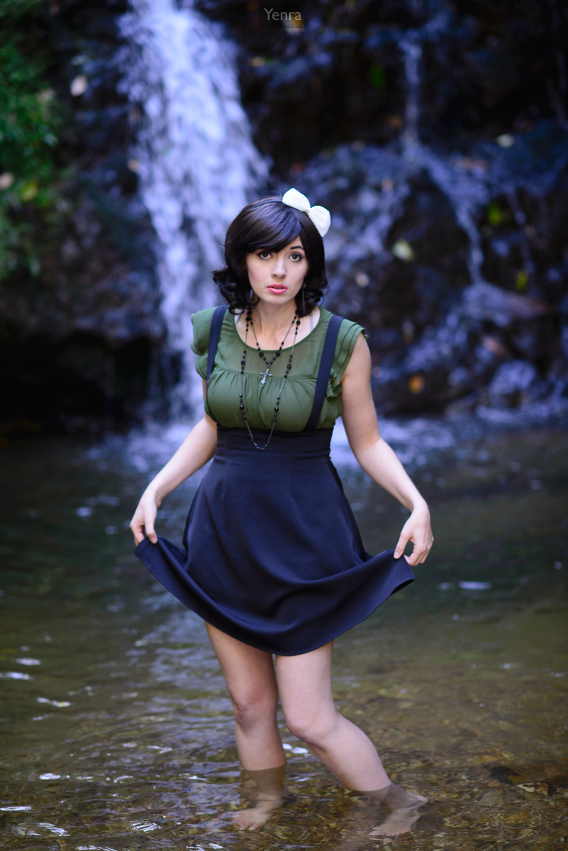 Holding Skirt in Waterfall Pool