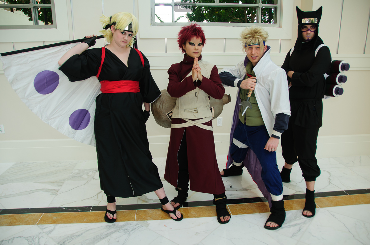 Temari, Gaara, Minato, and Kankuro, Naruto
