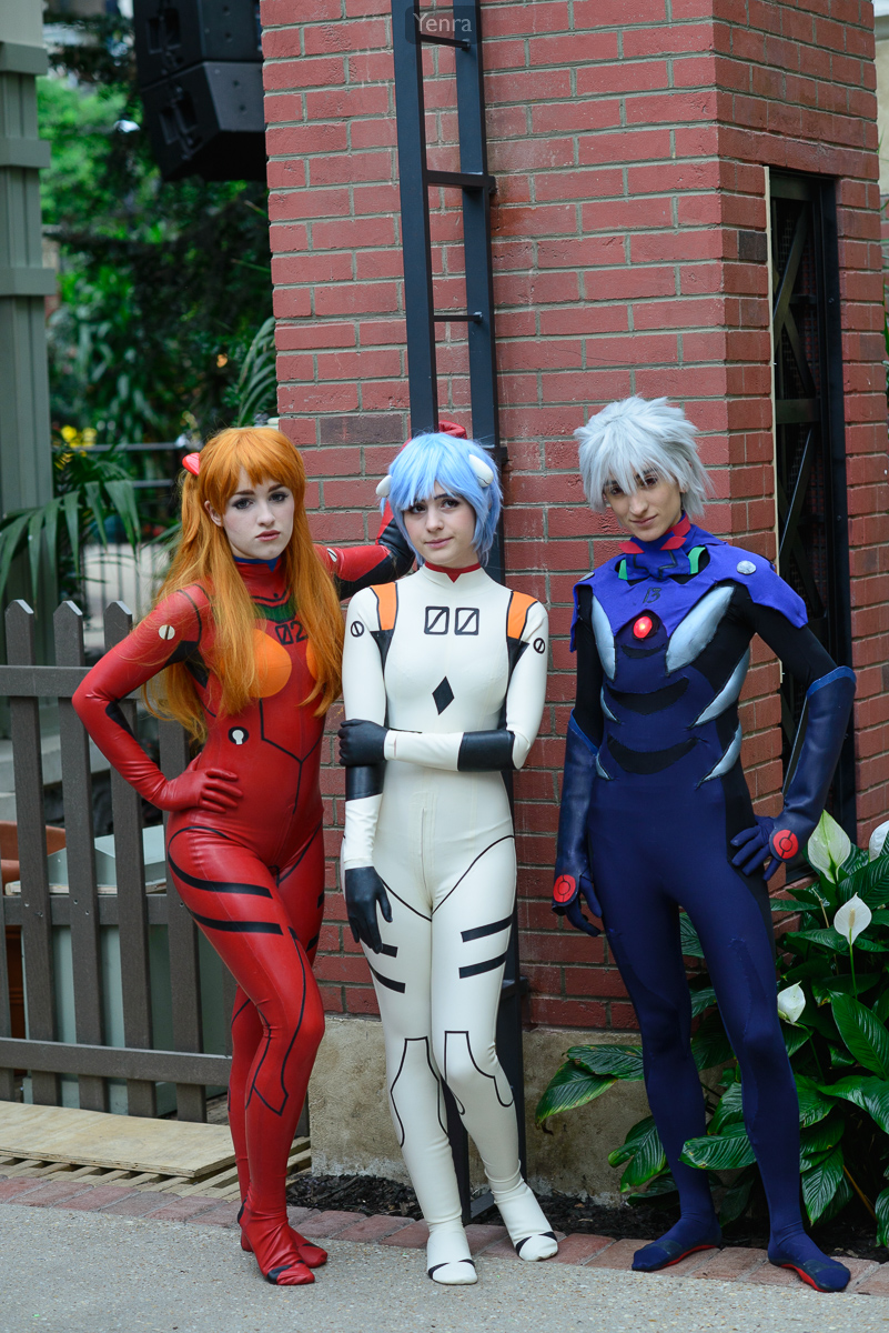 Asuka, Rei, and Kaworu, Evangelion