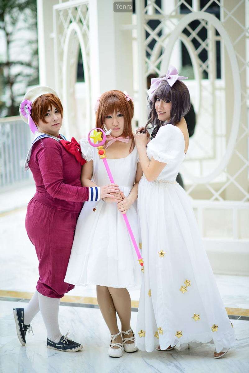 Syaoran Li, Sakura Kinomoto, and Tomoyo Daidouji from Cardcaptor Sakura