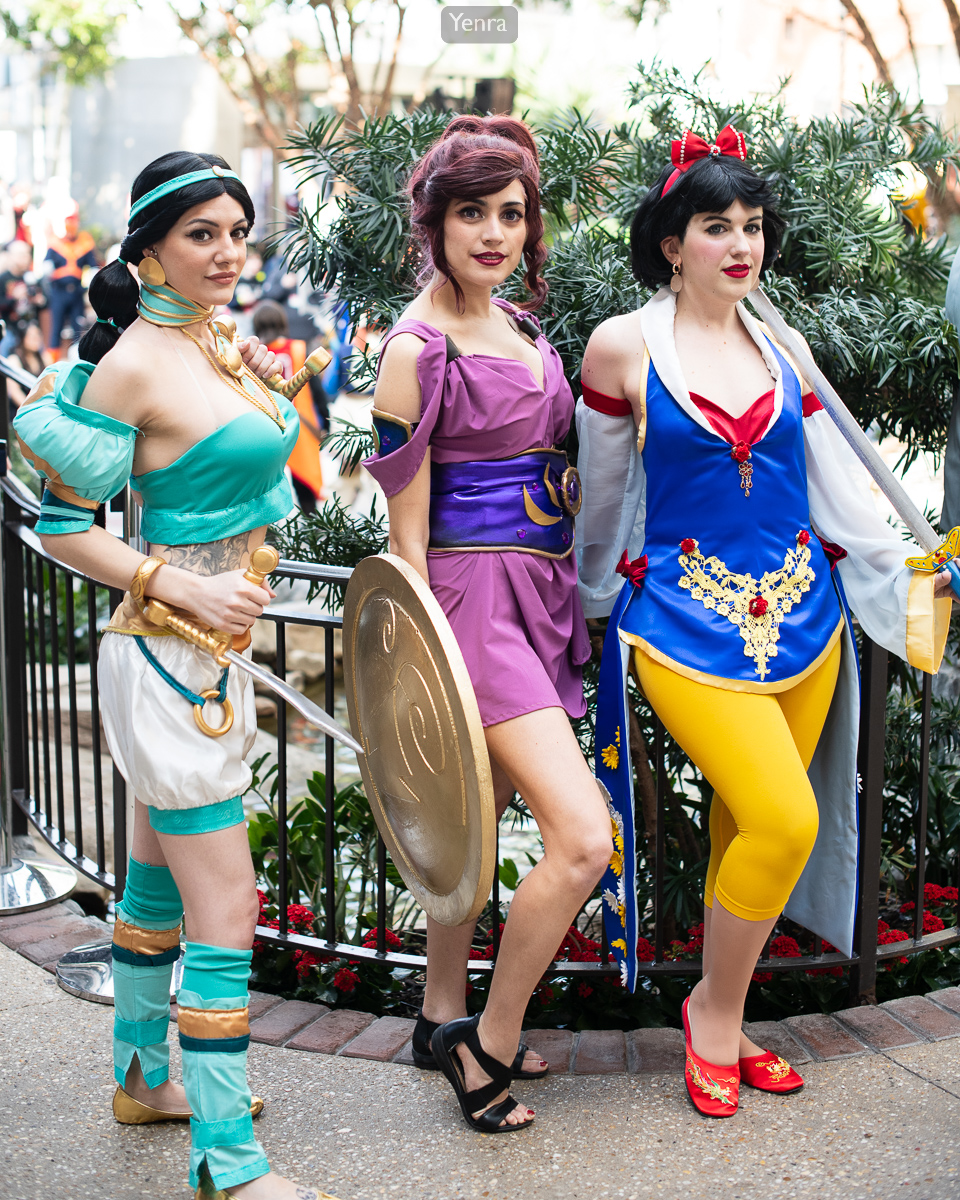 Jasmine, Meg, and Snow White