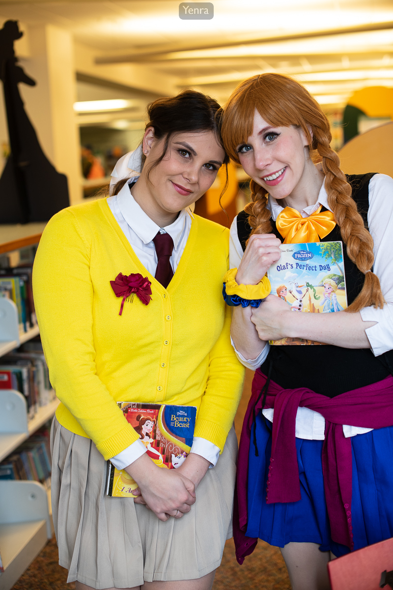 Belle and Anna in the Library