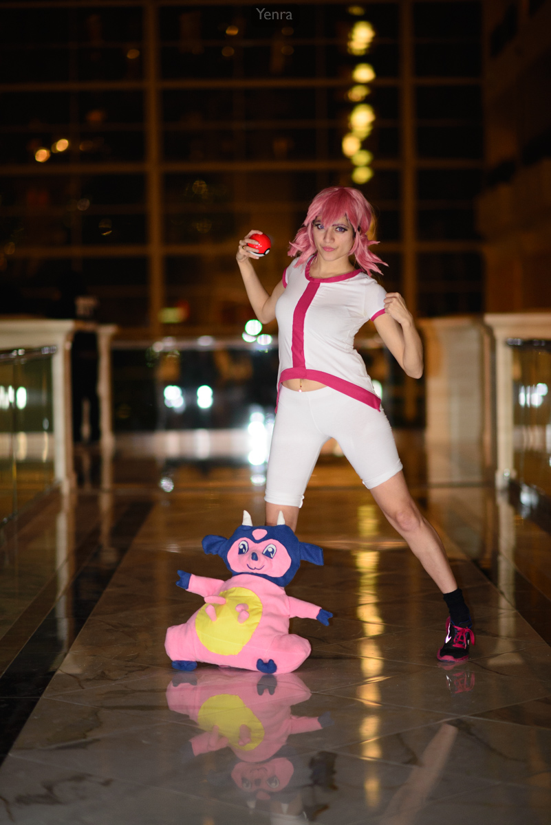Whitney from Pokemon with Miltank Plushie
