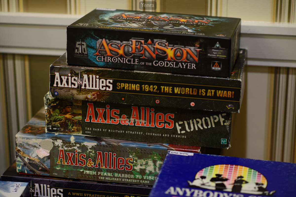 Games in the Game Library including Axis & Allies, MAGFest