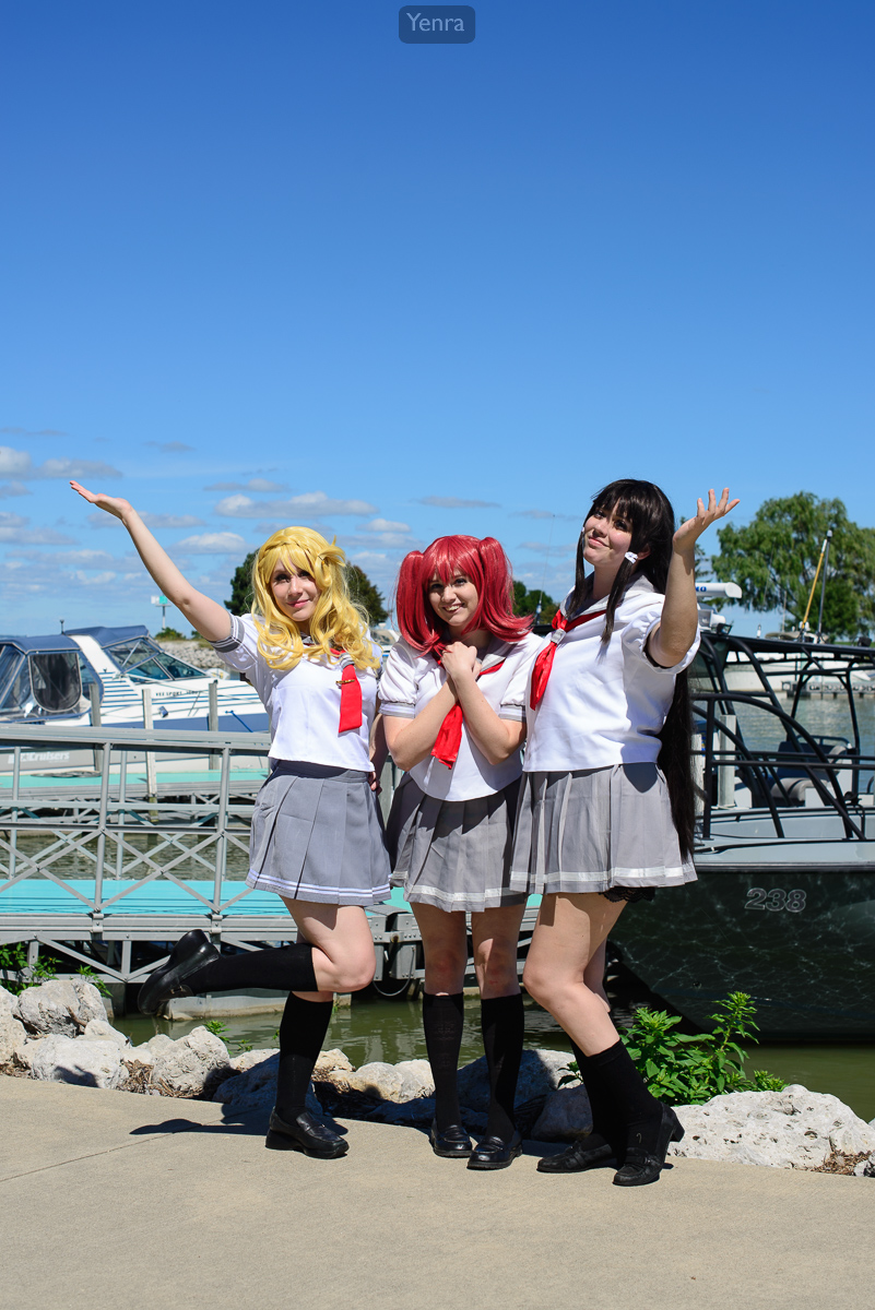 Mari, Ruby, and Dia, School Uniform, Love Live Sunshine