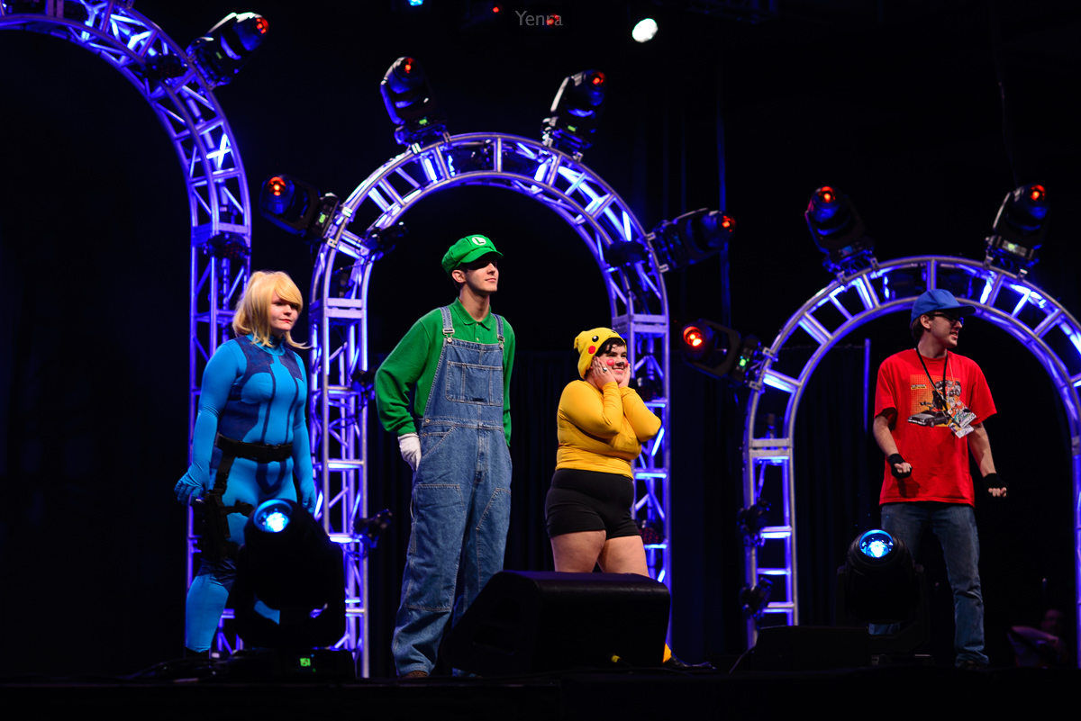 Samus, Luigi, and Pikachu, Super Smash Bros.