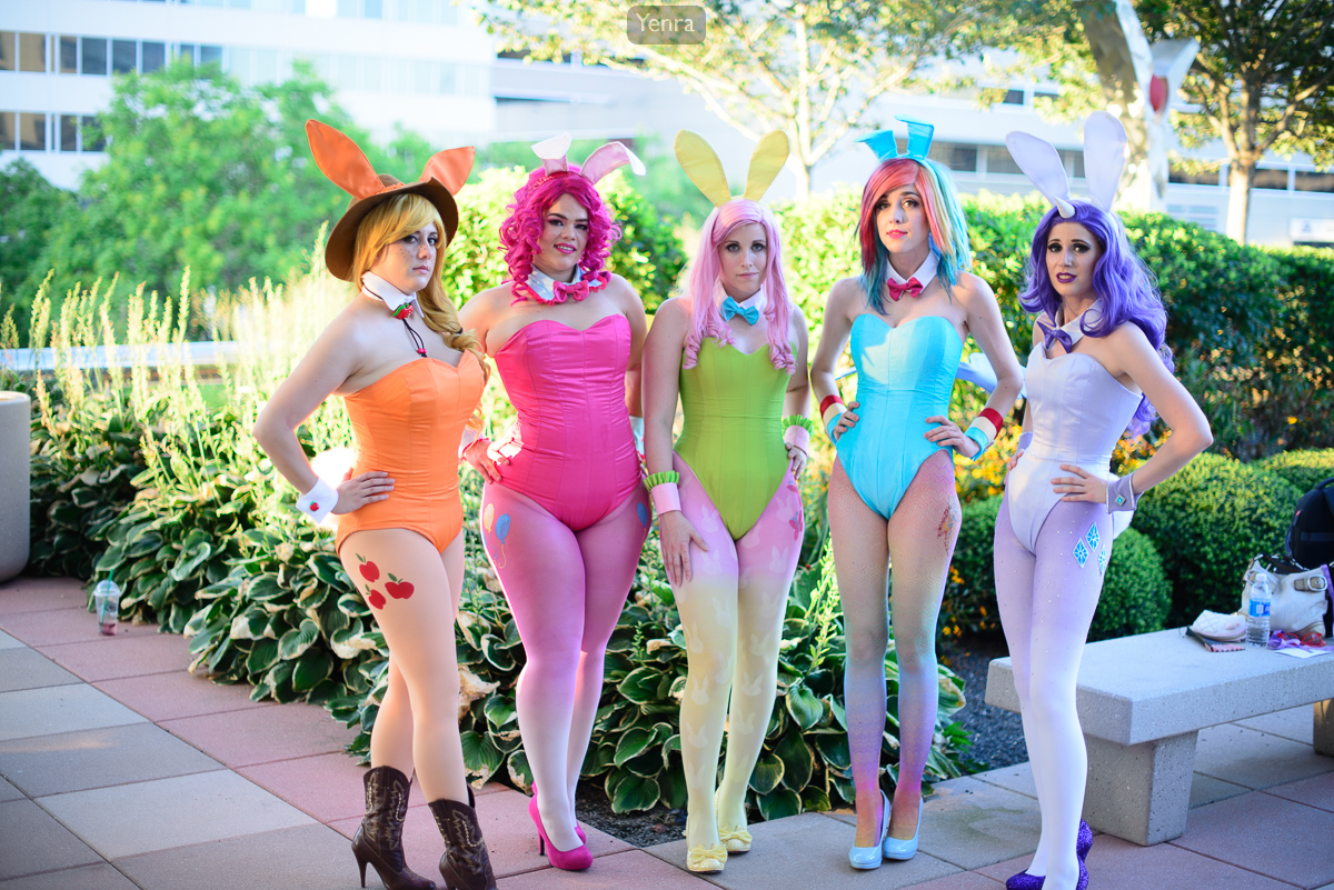 My Little Pony Bunny Suits by Awesome Possum Cosplay, Phaleure Cosplay, Koi0ishly, SunsetDragon, and Dessi-Desu Cosplay