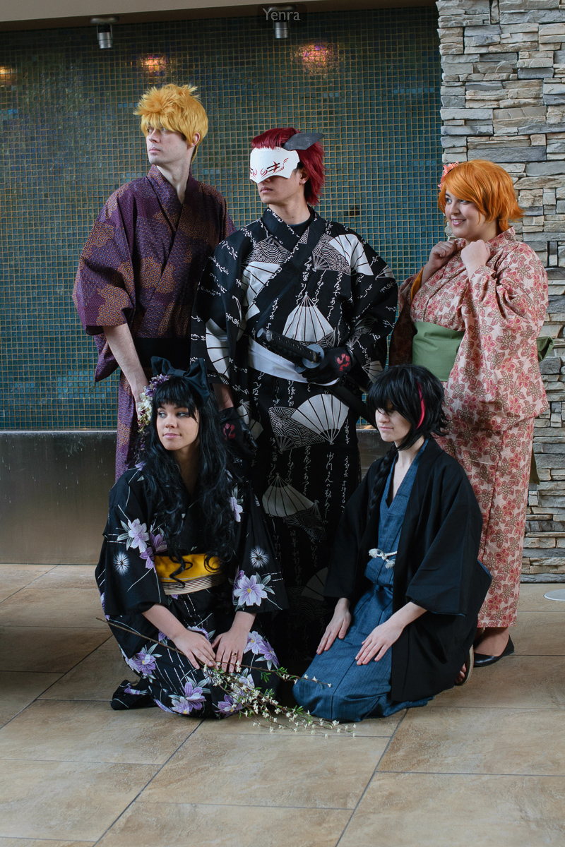 Sun, Adam, Nora, Blake, and Ren, Traditional Japanese Clothing, RWBY