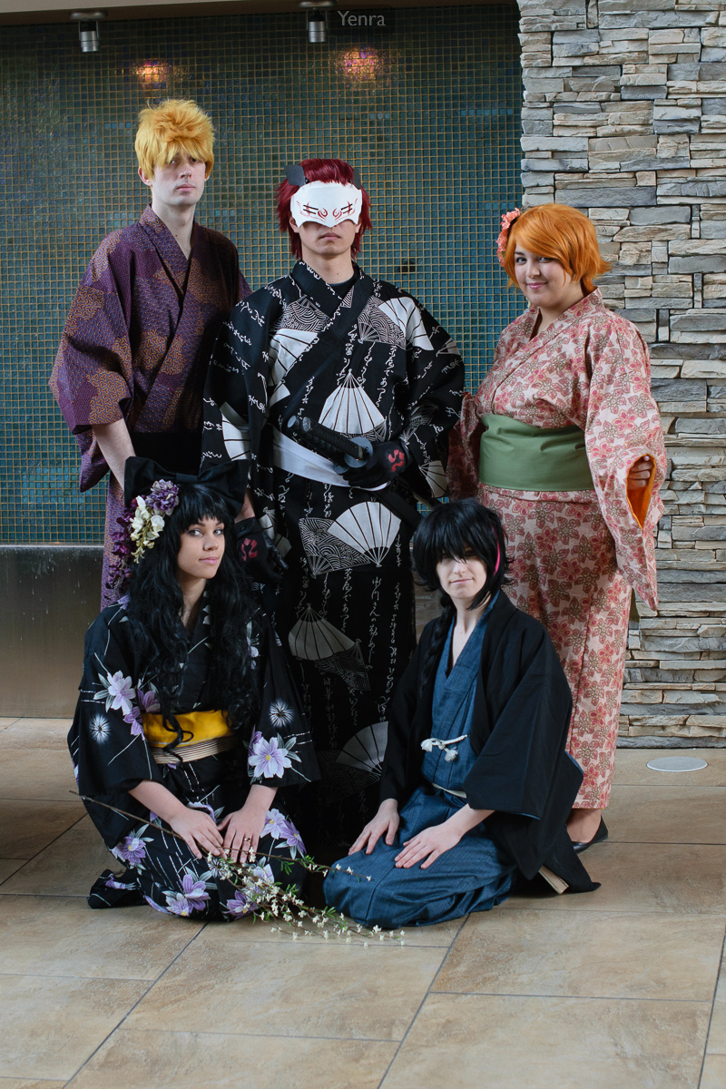 Sun, Adam, Nora, Blake, and Ren, Traditional Japanese Clothing, RWBY